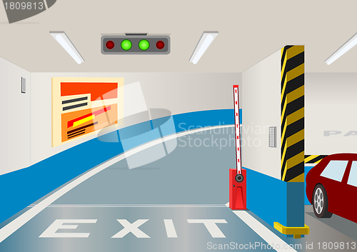 Image of Underground parking garage. Vector illustration