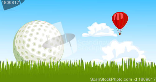 Image of Golf ball on the grass