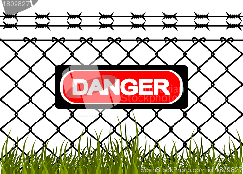 Image of Wire fence with barbed wires