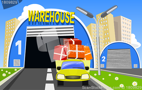 Image of Warehouse and delivery truck