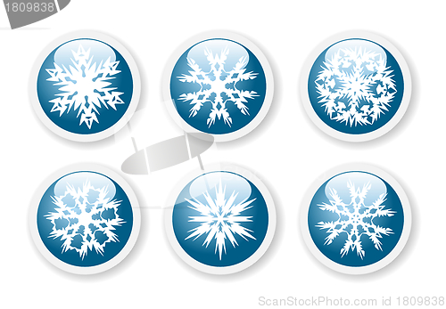 Image of Christmas snowflake stickers 