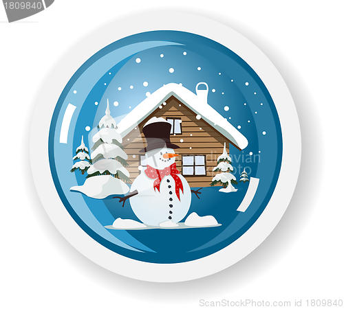 Image of Vector snowman sticker