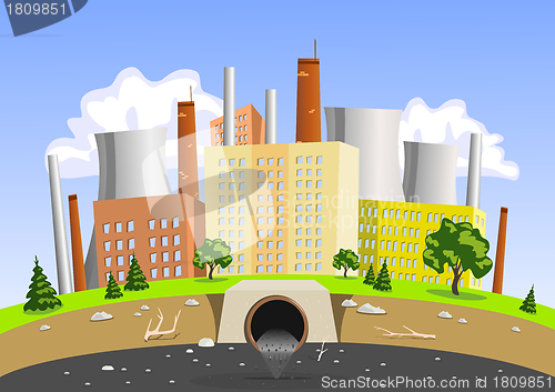 Image of Factory air and water pollution