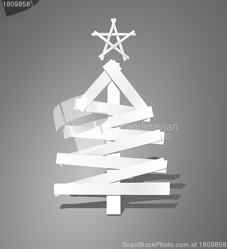 Image of Christmas tree from paper strips
