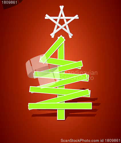 Image of Christmas tree from paper strips