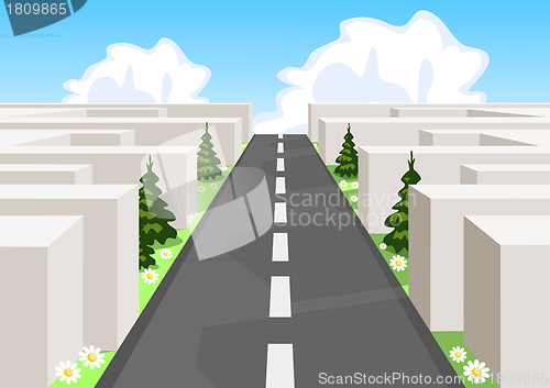 Image of Road over a maze cutting through the confusion and succeeding in business and life. 
