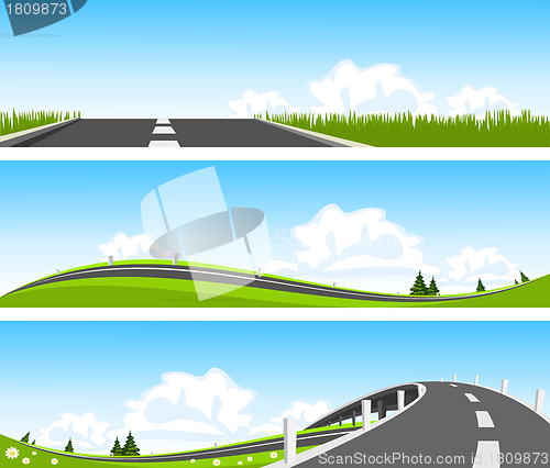 Image of BANNER - Way through nature. Vector