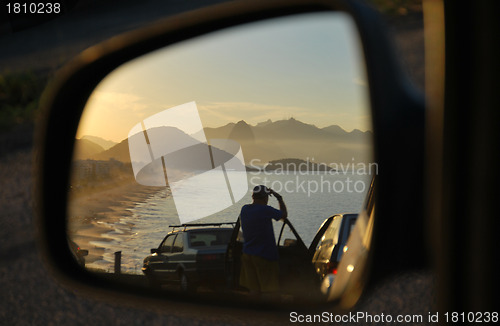 Image of Sunset on Piratininga beach from the mirror