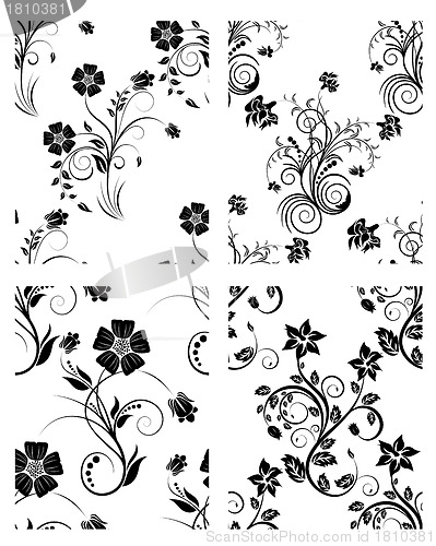 Image of set of flowers backgrounds