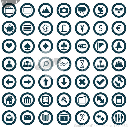 Image of business and office icon set