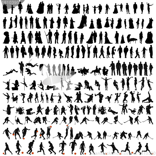 Image of bigest collection of people silhouettes