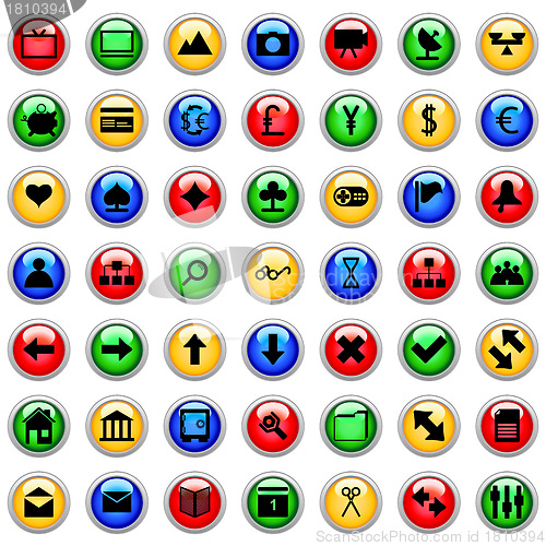 Image of business and office icon set