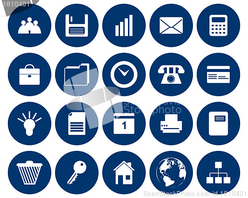 Image of business and office icon set