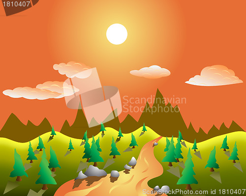 Image of rural vector landscape