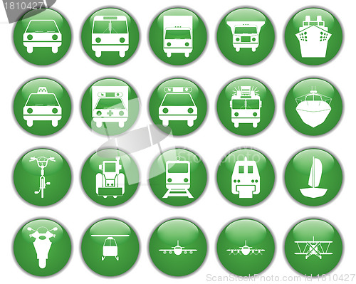 Image of transportation icon set