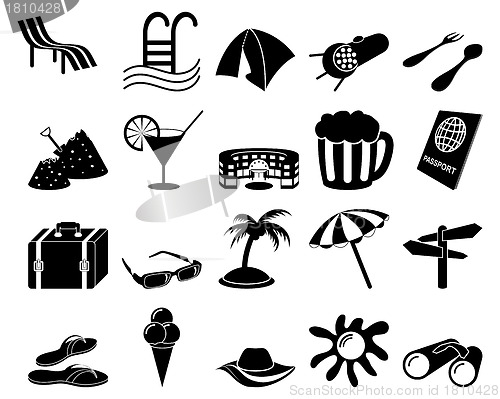 Image of travel icons set