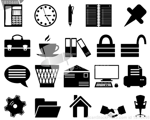 Image of business and office icon set