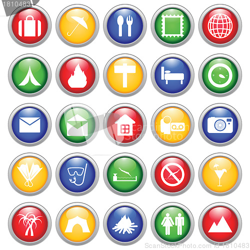 Image of travel icons set