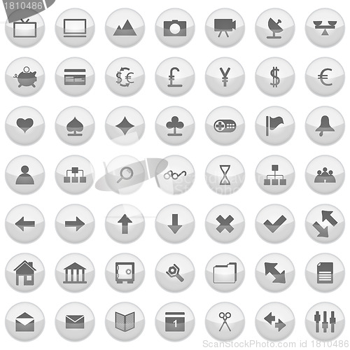 Image of business and office icon set