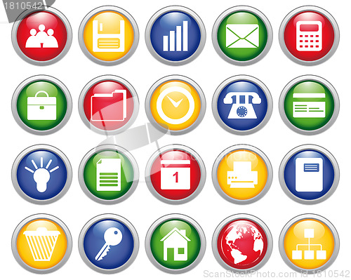 Image of business and office icon set