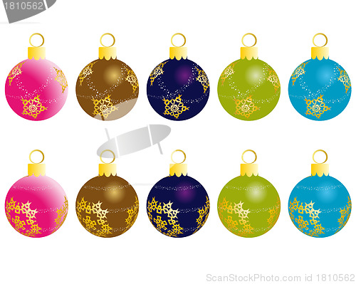 Image of christmas ball set