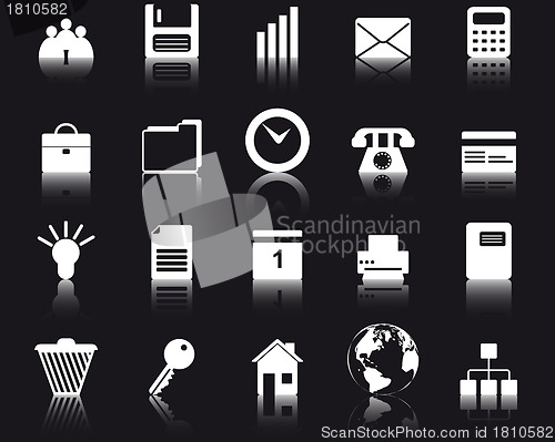 Image of business and office icon set