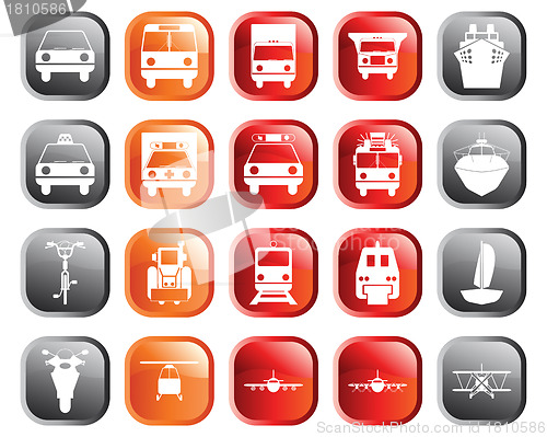 Image of transportation icon set