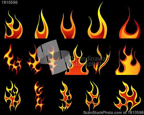 Image of fire icon set