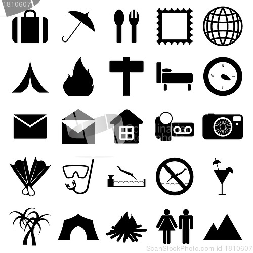 Image of travel icons set