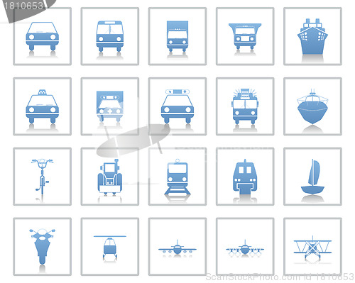 Image of transportation icon set