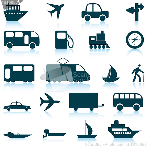 Image of transportation icon set