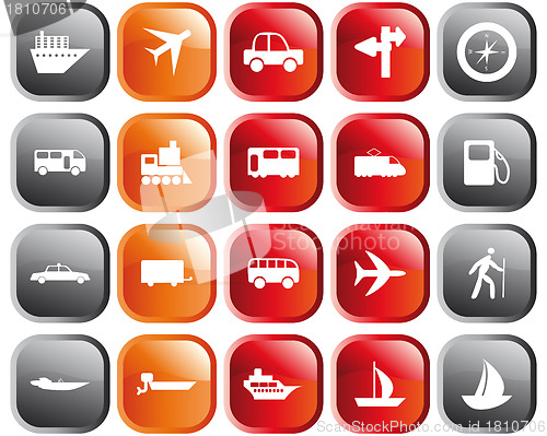 Image of transportation icon set