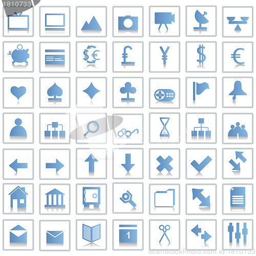 Image of business and office icon set