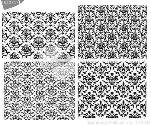 Image of seamless damask backgrounds set