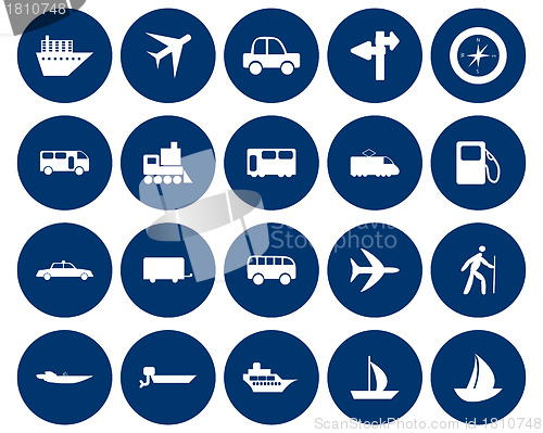 Image of transportation icon set