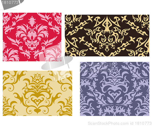 Image of seamless damask backgrounds set