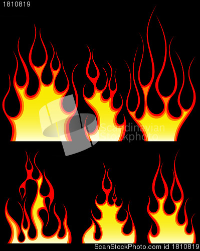 Image of fire icon set