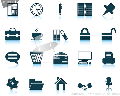 Image of business and office icon set