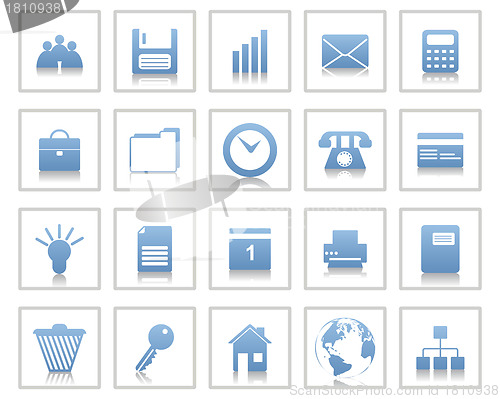 Image of business and office icon set