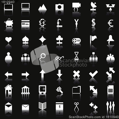 Image of business and office icon set