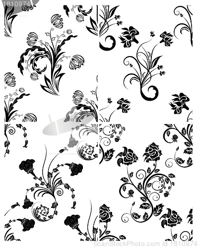 Image of set of flowers backgrounds