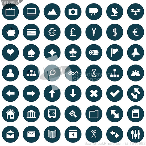 Image of business and office icon set