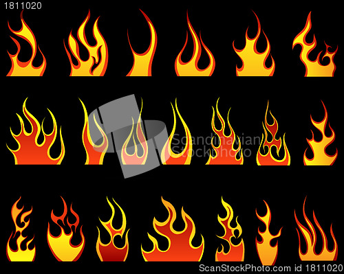 Image of fire icon set