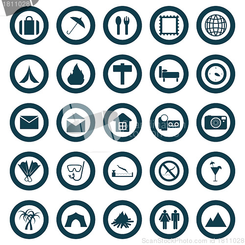 Image of travel icons set