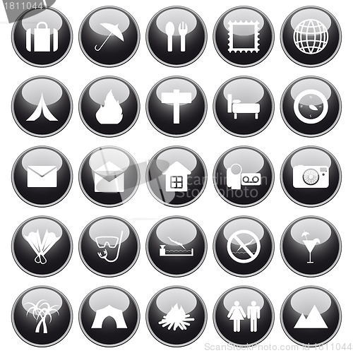 Image of travel icons set