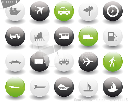 Image of transportation icon set