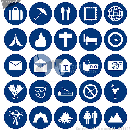 Image of travel icons set