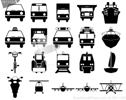 Image of transportation icon set