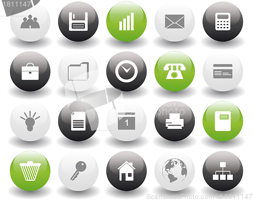 Image of business and office icon set