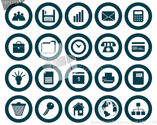 Image of business and office icon set